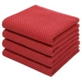 thumbnail image 1 of Smiry 100% Cotton Waffle Weave Kitchen Dish Towels, Ultra Soft Absorbent Quick Drying Cleaning Towel, 13x28 Inches, 4-Pack, Brick Red, 1 of 7