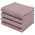 thumbnail image 1 of Smiry 100% Cotton Waffle Weave Kitchen Dish Towels, Ultra Soft Absorbent Quick Drying Cleaning Towel, 13x28 Inches, 4-Pack, Brown, 1 of 7