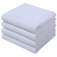 thumbnail image 1 of Smiry 100% Cotton Waffle Weave Kitchen Dish Towels, Ultra Soft Absorbent Quick Drying Cleaning Towel, 13x28 Inches, 4-Pack, White, 1 of 7