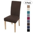 thumbnail image 1 of Smiry 6 Pack Chair Covers for Dining Room, Stretch Chair Protector Slipcovers, Brown, 1 of 7