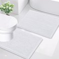 thumbnail image 1 of Smiry Bathroom Rugs 2 Piece Set, Soft Absorbent Chenille Bath Mat and U-Shaped Toilet Contour Rug, Non Slip Shaggy Bath Rug Set (30x20+24x20, White), 1 of 6