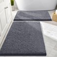 thumbnail image 1 of Smiry Bathroom Rugs Sets 2 Piece, Soft Absorbent Chenille Bath Rug Set, Non Slip Machine Washable Shaggy Bath Mats for Tub, Shower, and Floor (30x20+24x16, Dark Grey), 1 of 6