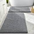 thumbnail image 1 of Smiry Bathroom Rugs Sets 2 Piece, Soft Absorbent Chenille Bath Rug Set, Non Slip Machine Washable Shaggy Bath Mats for Tub, Shower, and Floor (30x20+24x16, Grey), 1 of 7