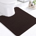 thumbnail image 1 of Smiry Chenille Bathroom rugs 24x20, Rubber Backing Washable Bath Mats for Bathroom Floor, Brown, 1 of 9