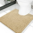 thumbnail image 1 of Smiry Chenille U-Shaped Toilet Bathroom Rugs, Soft Absorbent Non-Slip Contoured Carpet, Machine Washable Bathroom Mats, 20"X20", Beige, 1 of 7