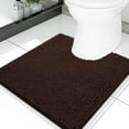thumbnail image 1 of Smiry Chenille U-Shaped Toilet Bathroom Rugs, Soft Absorbent Non-Slip Contoured Carpet, Machine Washable Bathroom Mats, 20"X20", Light Gray, 1 of 7