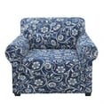 thumbnail image 1 of Smiry Couch Chair Cover with 1 Separate Cushion Cover, Stretch Elastic 1-Seater Sofa Cover, Baroque, 1 of 8