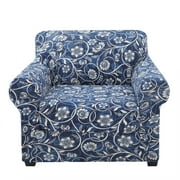 Smiry Couch Chair Cover with 1 Separate Cushion Cover, Stretch Elastic 1-Seater Sofa Cover, Baroque
