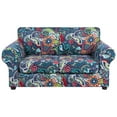 thumbnail image 1 of Smiry Couch Cover with 2 Separate Cushion Cover, Stretch Elastic 2-Seater Sofa Cover, Paisley Floral, 1 of 8
