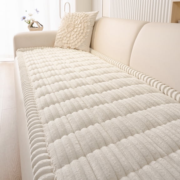 Smiry Couch Covers 2 Cushion Couch for Dogs Washable, Non Slip Couch Cover for Sofa, Pet Sofa Cover Protector, White, 27.6" x 59"