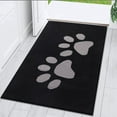 thumbnail image 1 of Smiry Dog Door Mats for Muddy Shoes and Paws, Non Slip Low-Profile Washable Indoor Doormats, Absorbent Dirt Trapper Entryway Rugs, 40"x32", Black and Grey, 1 of 9