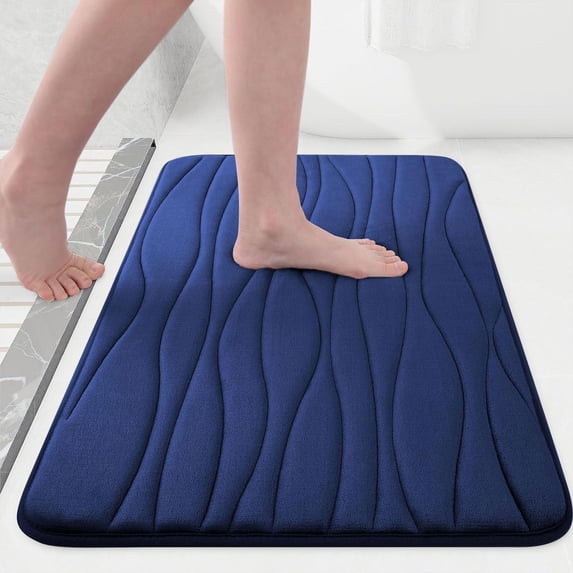 Smiry Memory Foam Bath Mat, Soft and Non-Slip Bathroom Rugs, Absorbent Bath Rugs 30"x"20, Navy