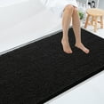thumbnail image 1 of Smiry Luxury Chenille Bathroom Rugs, Extra Soft and Absorbent Bath Mat, Black, 35"x59", 1 of 8