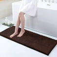 thumbnail image 1 of Smiry Luxury Chenille Bathroom Rugs, Extra Soft and Absorbent Bath Mat, Brown, 17"x47", 1 of 9
