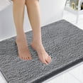 thumbnail image 1 of Smiry Luxury Chenille Bathroom Rugs, Extra Soft and Absorbent Bath Mat, Dark Grey, 24"x35", 1 of 8
