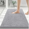thumbnail image 1 of Smiry Luxury Chenille Bathroom Rugs, Extra Soft and Absorbent Bath Mat, Light Grey, 16"x24", 1 of 8