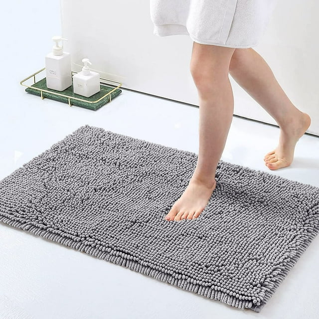 Smiry Luxury Chenille Bathroom Rugs, Extra Soft and Absorbent Bath Mat