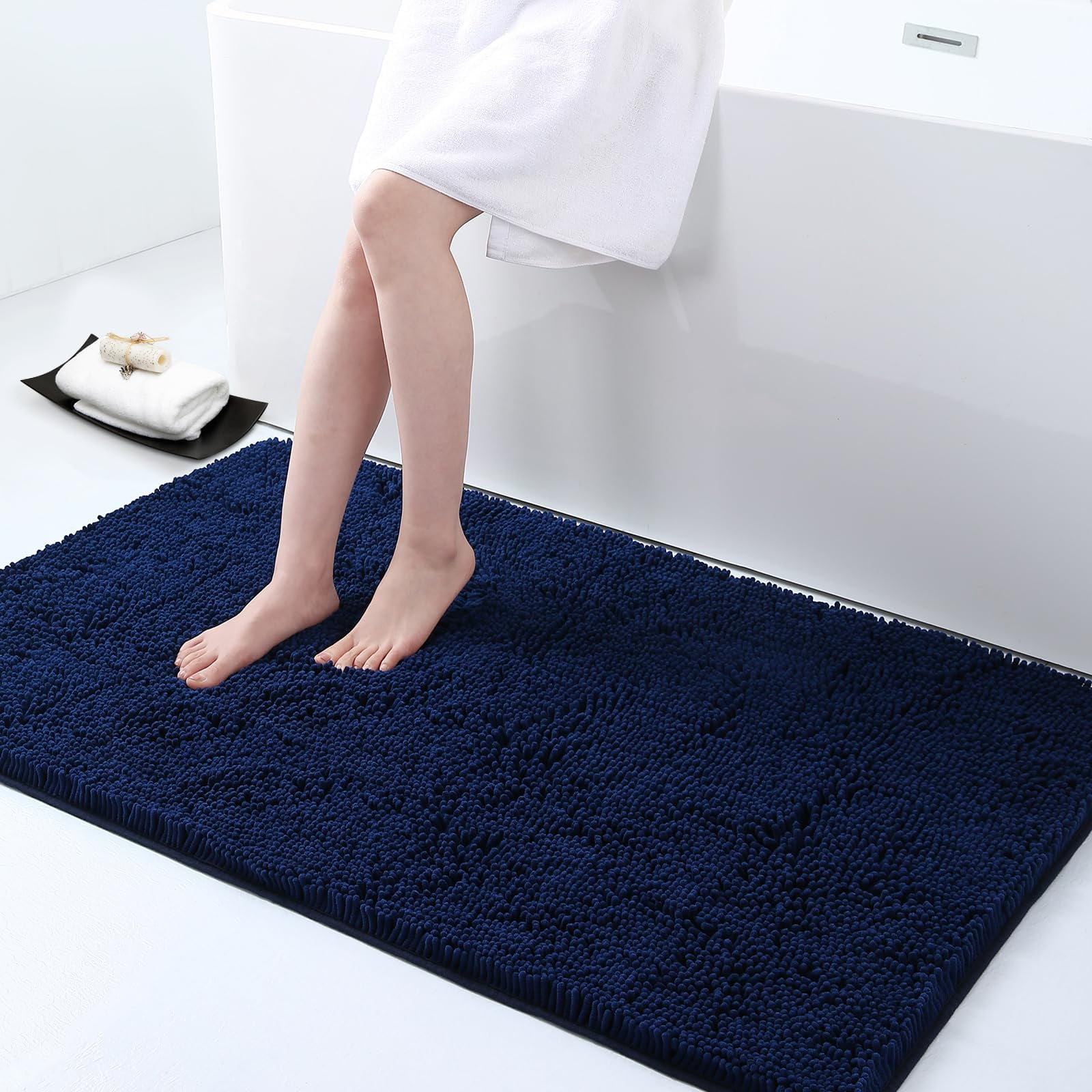 Smiry Luxury Chenille Bathroom Rugs, Extra Soft and Absorbent Bath Mat
