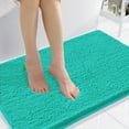 thumbnail image 1 of Smiry Luxury Chenille Bathroom Rugs, Extra Soft and Absorbent Bath Mat, Turquoise, 24"x35", 1 of 8