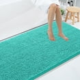 thumbnail image 1 of Smiry Luxury Chenille Bathroom Rugs, Extra Soft and Absorbent Bath Mat, Turquoise, 35"x59", 1 of 8
