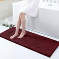 thumbnail image 1 of Smiry Luxury Chenille Bathroom Rugs, Extra Soft and Absorbent Bath Mat, Wine Red, 17"x47", 1 of 8