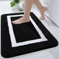 thumbnail image 1 of Smiry Luxury Microfiber Bathroom Rug Mat 16"x24" Soft Absorbent Bath Rug Non-Slip Plush Shaggy Bath Carpet,Black, 1 of 7