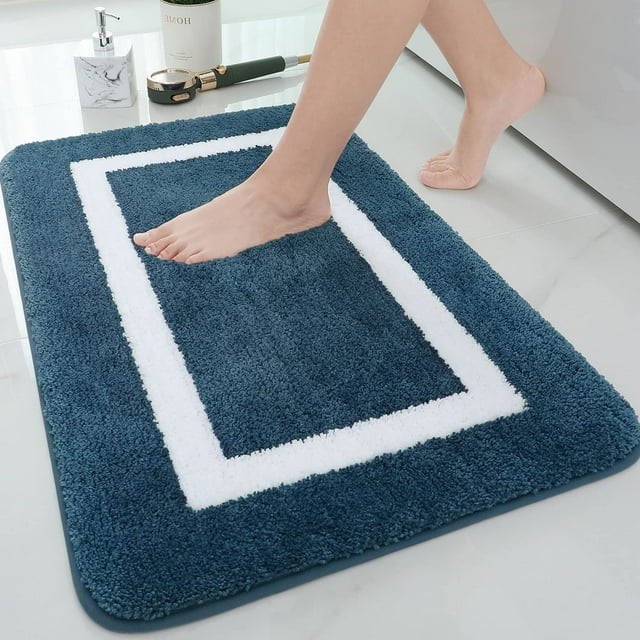 Smiry Luxury Microfiber Bathroom Rug Mat 16"x24" Soft Absorbent Bath Rug NonSlip Plush Shaggy