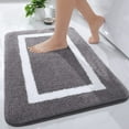 thumbnail image 1 of Smiry Luxury Microfiber Bathroom Rug Mat 20"x30" Soft Absorbent Bath Rug Non-Slip Plush Shaggy Bath Carpet,Dark Grey, 1 of 7