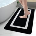 thumbnail image 1 of Smiry Luxury Microfiber Bathroom Rug Mat 24"x47" Soft Absorbent Bath Rug Non-Slip Plush Shaggy Bath Carpet,Black, 1 of 7
