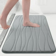 Smiry Memory Foam Bath Mat, Soft and Non-Slip Bathroom Rugs, Absorbent Bath Rugs 47"x"17, Grey