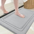 thumbnail image 1 of Smiry Memory Foam Bathroom Mat Rug 36" x 24", Ultra Soft Absorbent Bath Rug, Non-Slip Machine Washable Bath Carpet, Grey, 1 of 8