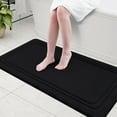 thumbnail image 1 of Smiry Memory Foam Bathroom Mat Rug 47" x 24", Ultra Soft Absorbent Bath Rug, Non-Slip Machine Washable Bath Carpet, Black, 1 of 8