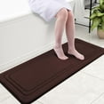 thumbnail image 1 of Smiry Memory Foam Bathroom Mat Rug 47" x 24", Ultra Soft Absorbent Bath Rug, Non-Slip Machine Washable Bath Carpet, Brown, 1 of 8
