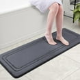thumbnail image 1 of Smiry Memory Foam Bathroom Mat Rug 47" x 24", Ultra Soft Absorbent Bath Rug, Non-Slip Machine Washable Bath Carpet, Dark Grey, 1 of 8