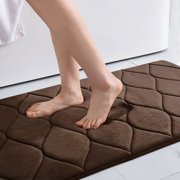 Smiry Memory Foam Bathroom Rugs, Ultra Soft & Non-Slip Bath Mat, 17"x24", Coffee