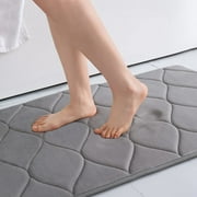 Smiry Memory Foam Bathroom Rugs, Ultra Soft & Non-Slip Bath Mat, 17"x24", Grey