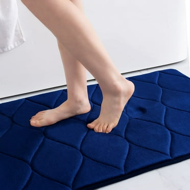 Smiry Memory Foam Bathroom Rugs, Ultra Soft & Non-Slip Bath Mat, 17"x24", Navy Blue