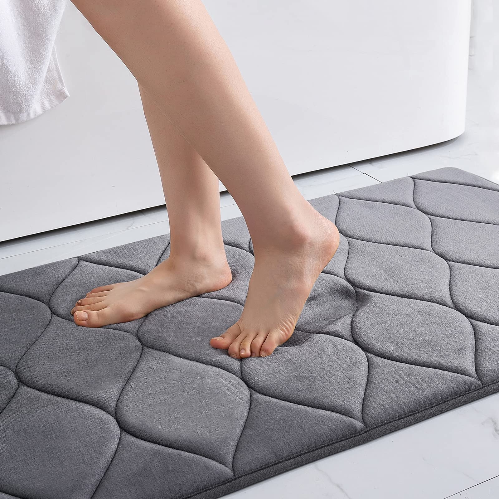"Smiry Thick, NonSlip & Absorbent Memory Foam Bath Runner Mat, Fast