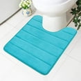 thumbnail image 1 of Smiry Memory Foam Bathroom rugs Toilet mats, U-Shaped Contour Carpet, 20" x 24", Peacock Green, 1 of 8