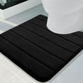 thumbnail image 1 of Smiry Memory Foam Bathroom rugs Toilet mats, U-Shaped Contour Carpet, 24" x 24", Black, 1 of 8