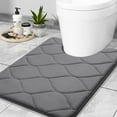 thumbnail image 1 of Smiry Memory Foam U-Shaped Bathroom Rugs, Soft & Non-Slip Toilet Rugs, Water Absorbent and Machine Washable Contour Bath Mats, 24"x20", Dark Grey, 1 of 8