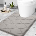 thumbnail image 1 of Smiry Memory Foam U-Shaped Bathroom Rugs, Soft & Non-Slip Toilet Rugs, Water Absorbent and Machine Washable Contour Bath Mats, 24"x20", Grey, 1 of 8