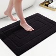 thumbnail image 1 of Smiry Microfiber Bathroom Rugs, 16"x24" Soft and Absorbent Bath Rugs, Non-Slip Machine Wash bath mats, Black, 1 of 6