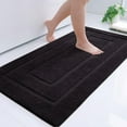 thumbnail image 1 of Smiry Microfiber Bathroom Rugs, 24"x47" Soft and Absorbent Bath Rugs, Non-Slip Machine Wash bath mats, Black, 1 of 6