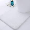 thumbnail image 1 of Smiry Microfiber U-Shaped Toilet Rugs, Shaggy Soft and Absorbent Contour Rugs, 24"x20" Non Slip Toilet Carpets for Bathroom, White, 1 of 7