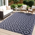 thumbnail image 1 of Smiry Outdoor Rug 5x8, Waterproof Reversible Plastic Outdoor Mat, Indoor Outdoor Rugs for Patio, RV, Deck, Porch, Black & Grey, 1 of 7