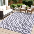 thumbnail image 1 of Smiry Outdoor Rug 6x9, Waterproof Reversible Plastic Outdoor Mat, Indoor Outdoor Rugs for Patio, RV, Deck, Porch, Grey & White, 1 of 7