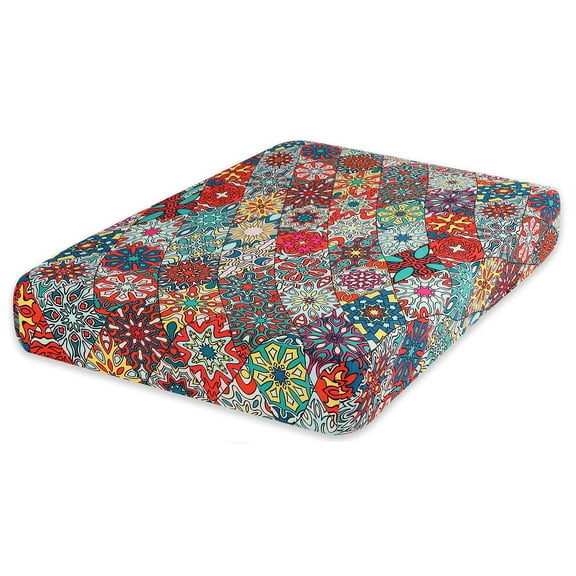 Smiry Printed Couch Cushion Covers, Stretch Floral Washable Sofa Slipcovers (Medium, Diamond Mandala)