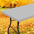 thumbnail image 1 of Smiry Rectangle Picnic Tablecloth, Waterproof Wipeable Table Cloth, Washable Elastic Table Cover for Outdoor and Indoor, 24"x48", Grey, 1 of 9