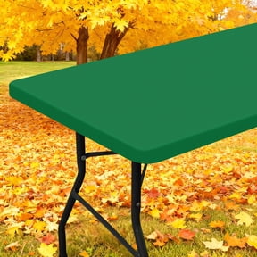 Smiry Rectangle Picnic Tablecloth, Waterproof Wipeable Table Cloth, Washable Elastic Table Cover for Outdoor and Indoor, 30"x72", Hunter Green